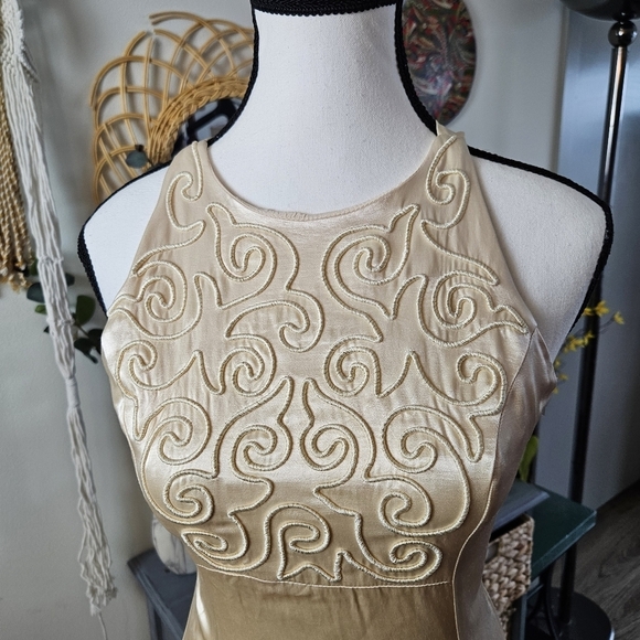 Vintage Jessica McClintock Gunne Sax Yellow Maxi Dress Size 5/6 Small - Picture 3 of 10